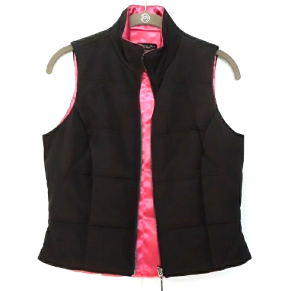 KENNETH COLE Reversible Quilted Vest - Black/pink, Sz S